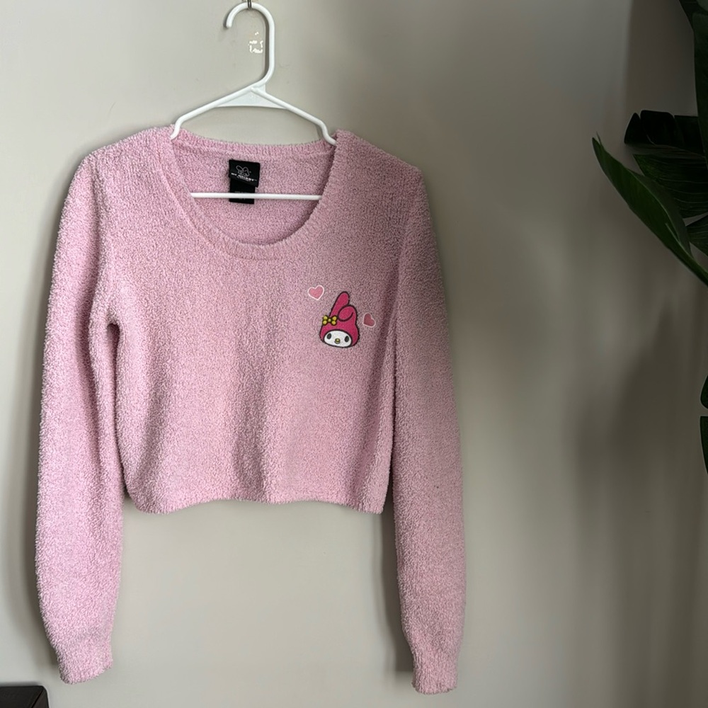 My Melody Fuzzy Cropped Sweater